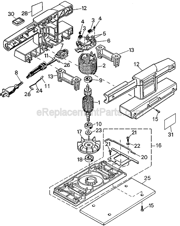 Page A Diagram and Parts List for 7448 Type 5 Black and Decker Sander Polisher
